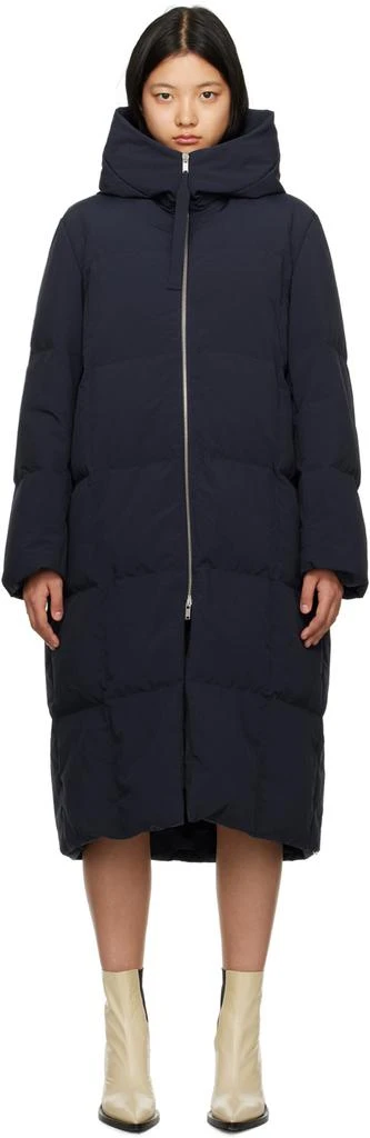 Navy Hooded Down Jacket