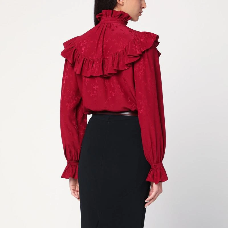 Yves Saint Laurent Red damask silk shirt 3
