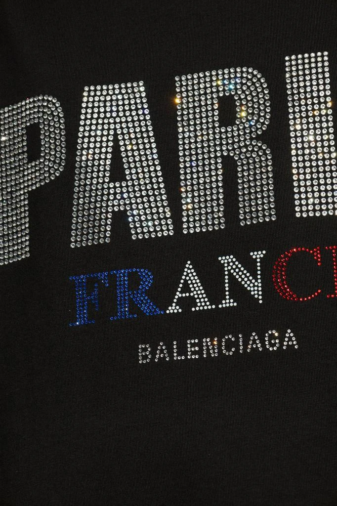Balenciaga Balenciaga Logo Embellished Mockneck T-Shirt 4