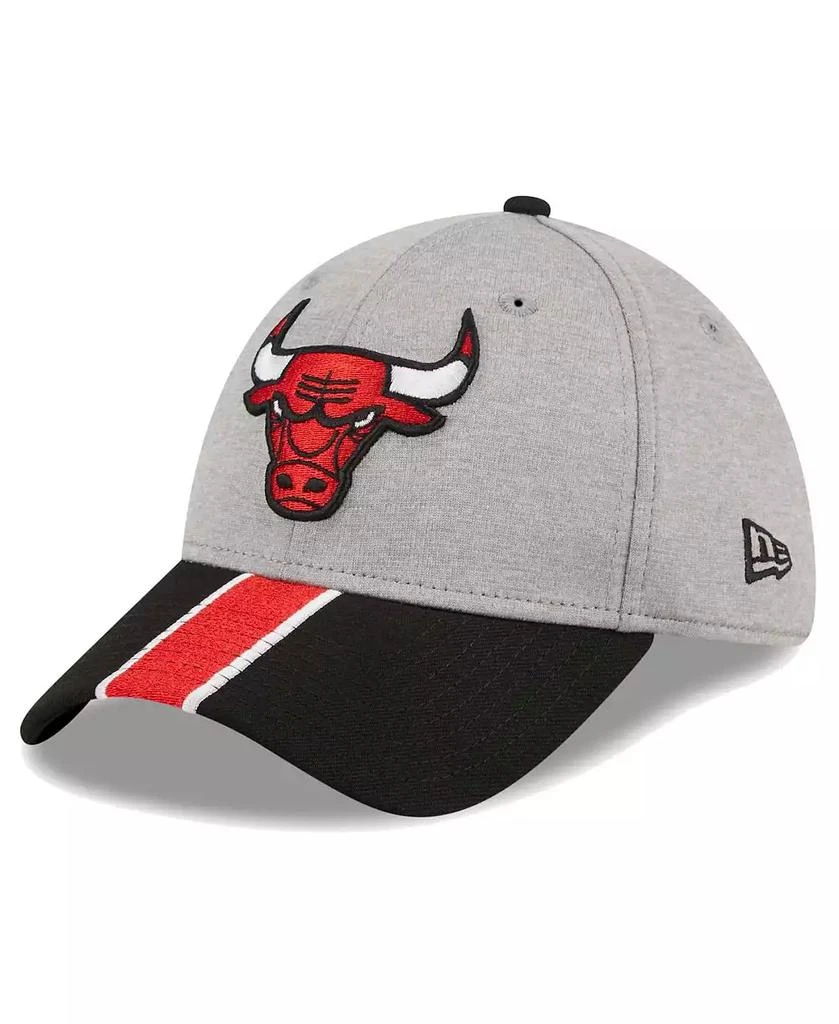New Era Men's Gray, Black Chicago Bulls Striped 39THIRTY Flex Hat 1