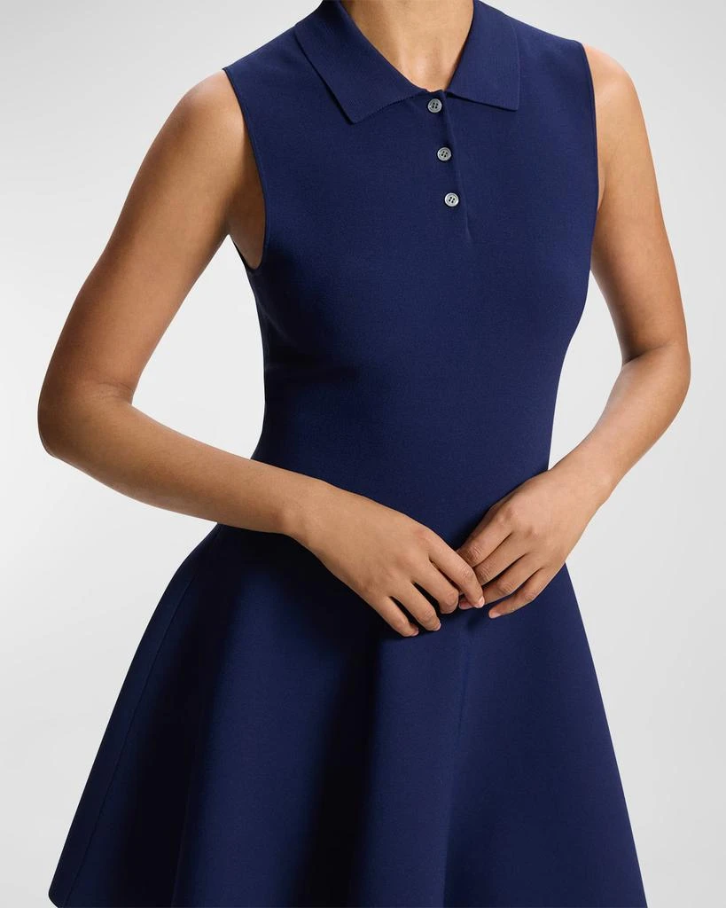 Theory Flared Sleeveless Mini Polo Dress 5