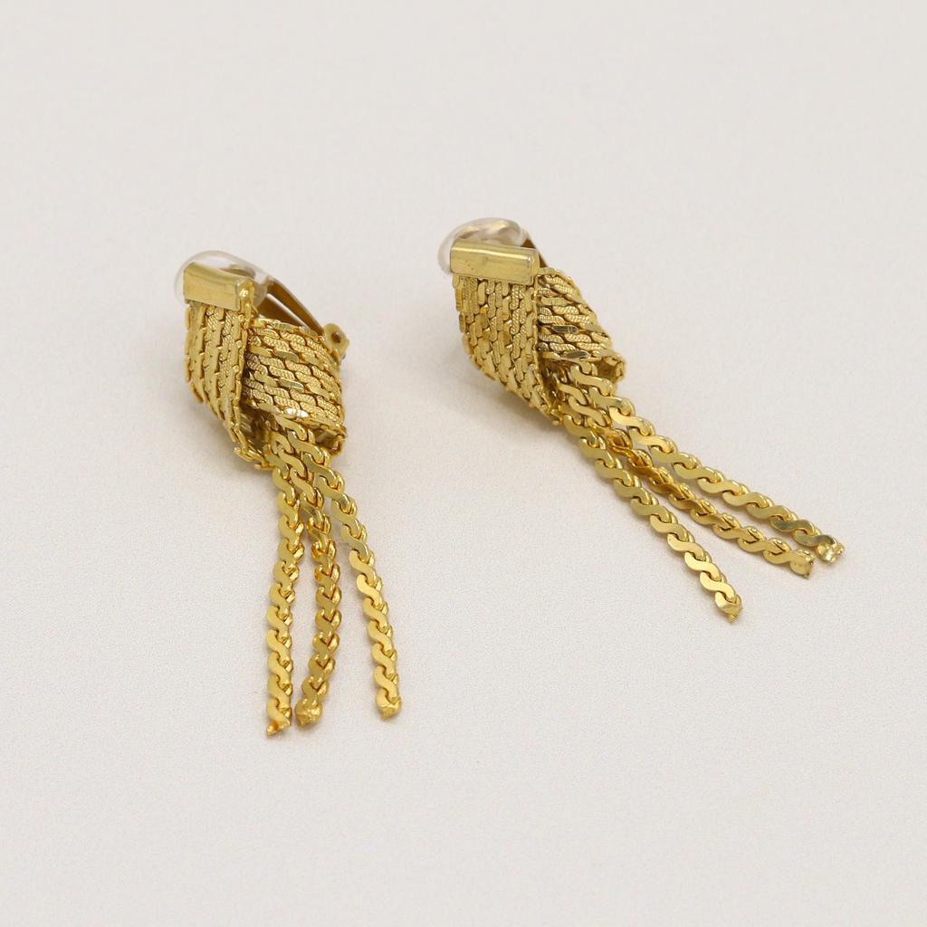 Orelia Vintage Vintage Grecian Chain Drop Link Clip On Earrings