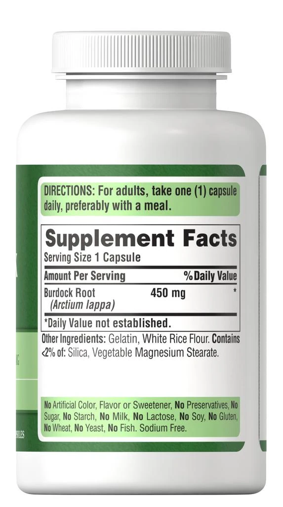 Puritan's Pride Herbal Supplements: Burdock Root 450 mg 5
