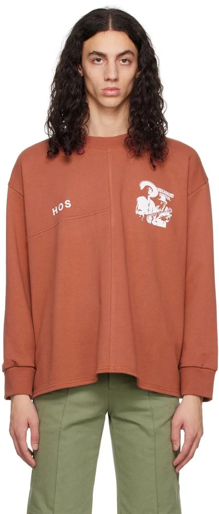 HEAD OF STATE SSENSE Exclusive Brown 'Underground Spiritual' Sweatshirt 1