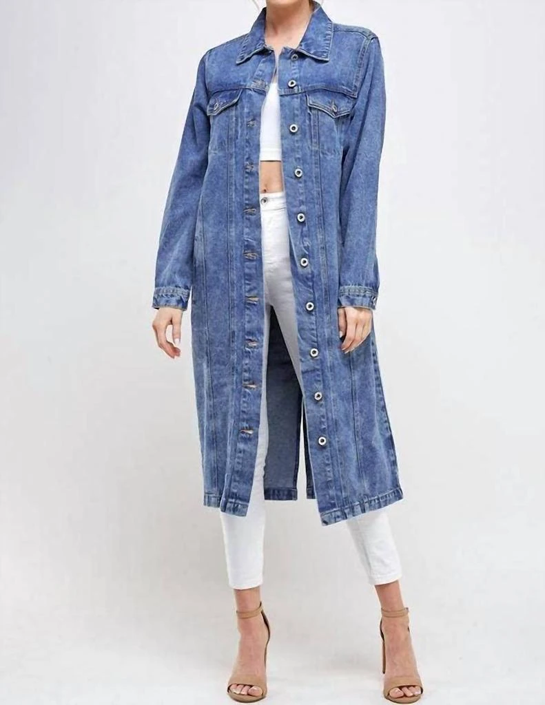 Blue Age Blue Age - Long Trench Coat Jean Jacket