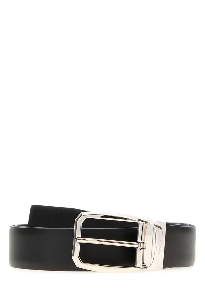 Zegna Black Leather Reversible Belt