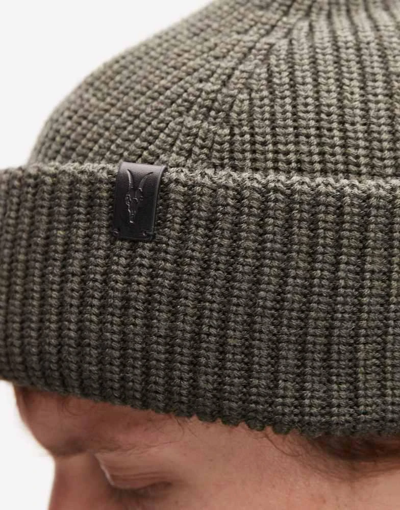 ALL SAINTS AllSaints Merino wool fisherman beanie in green  display picture 2