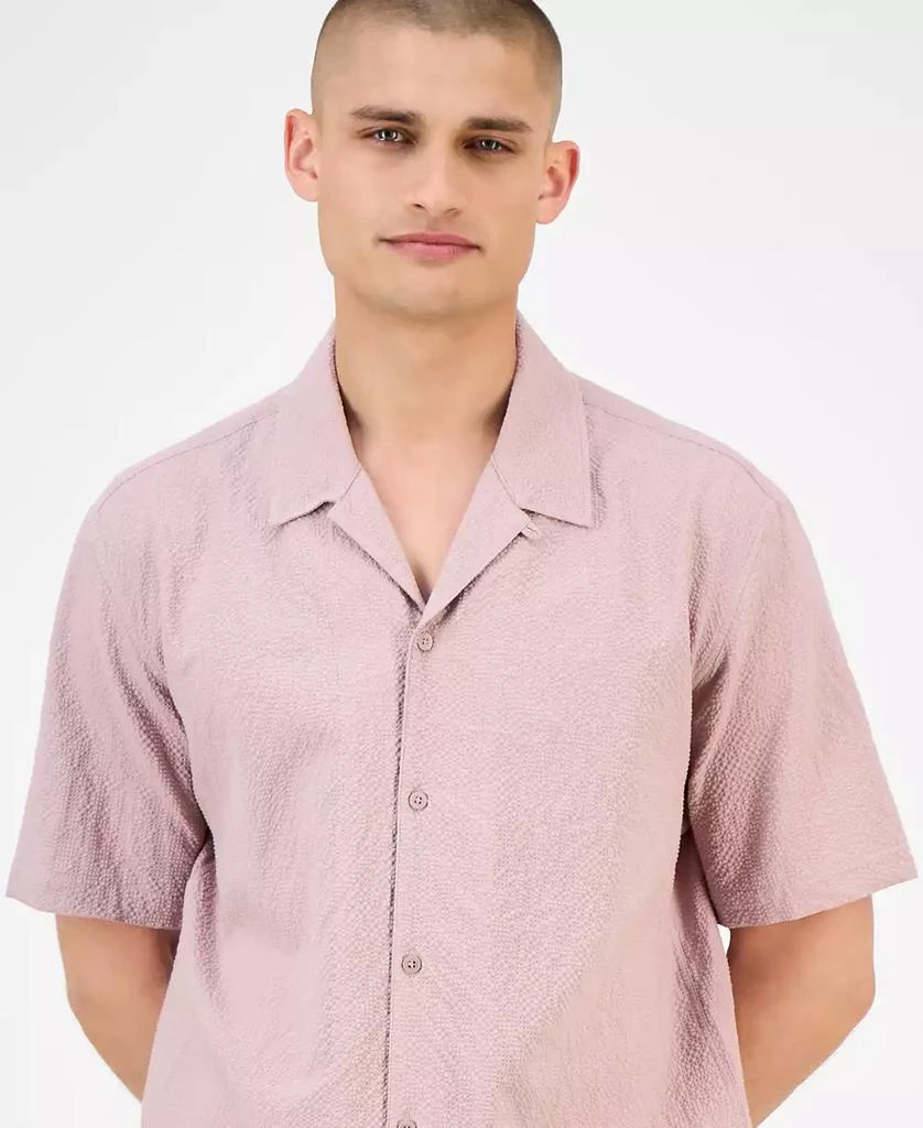 Macy's Alfani Men's Short Sleeve Puckered Button-Front Camp Shirt, Exclusively at Macy's 3