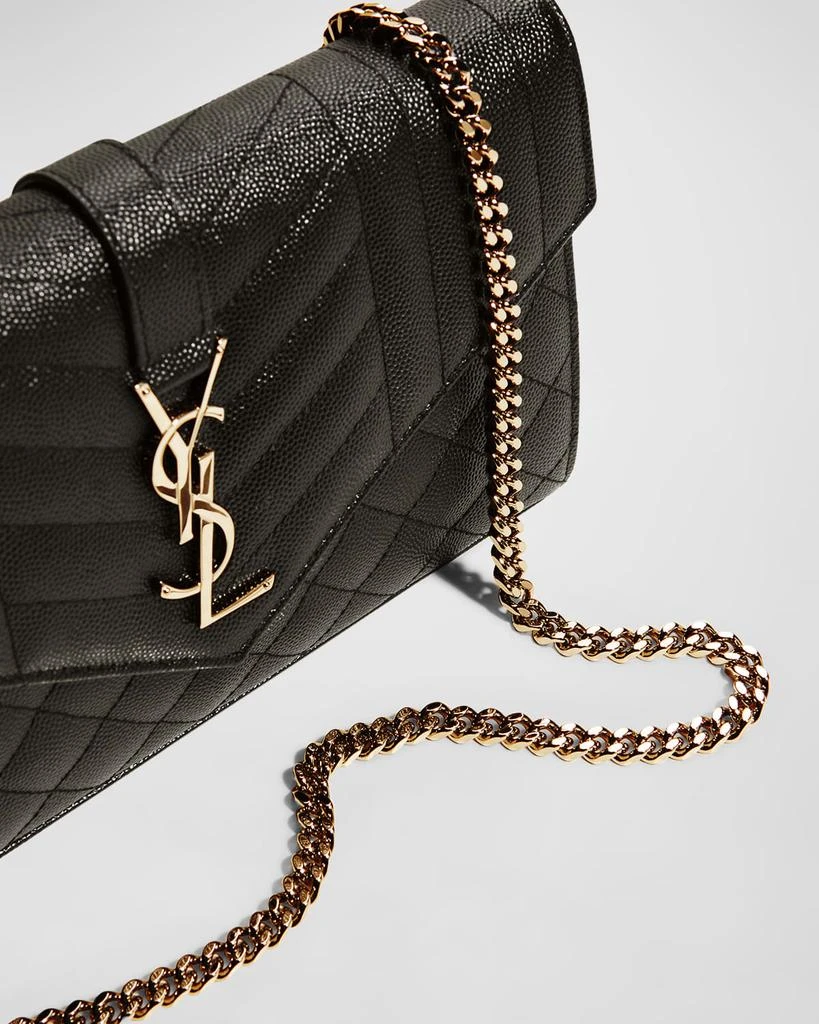 Yves Saint Laurent Envelope Triquilt YSL Wallet on Chain in Grained Leather 5