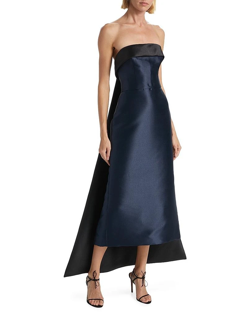Amsale Mikado Satin Strapless Tea-Length Dress - Dresses & Skirts - Free  Shipping - BeyondStyle