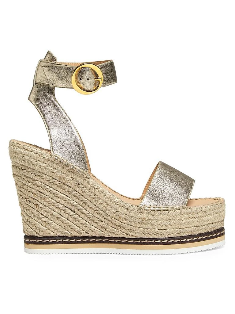 Odissì Lily 115MM Metallic Leather Espadrille Wedge Sandals 1