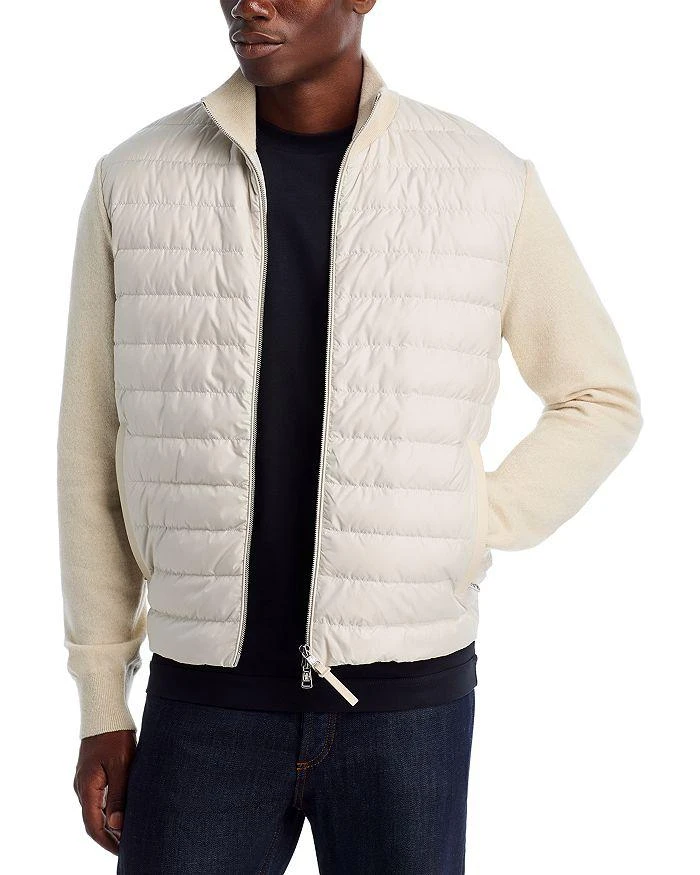 Moncler Padded Wool & Cashmere Zip-Up Cardigan Jacket