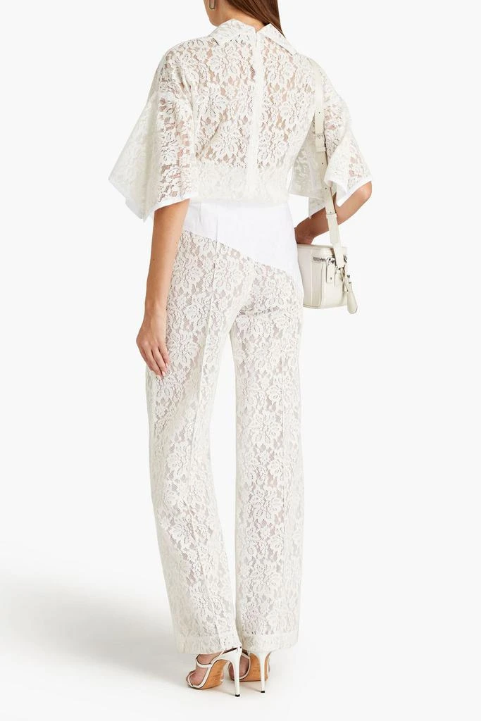 3.1 PHILLIP LIM Crepe de chine-paneled flocked lace blouse 3