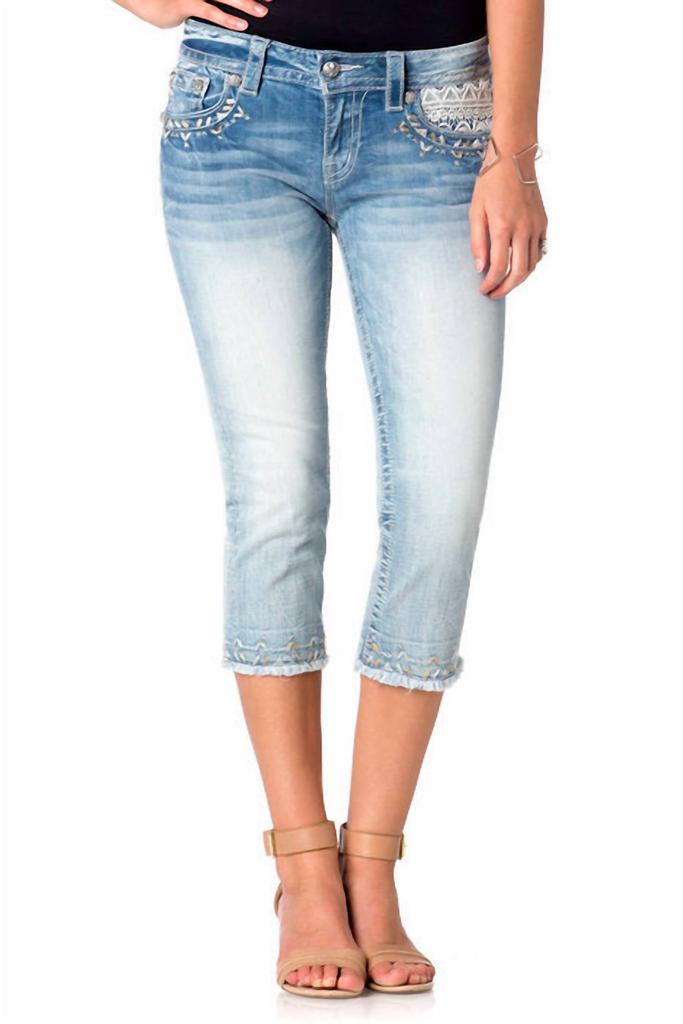Miss Me Miss Me - Lace Me Up Capris