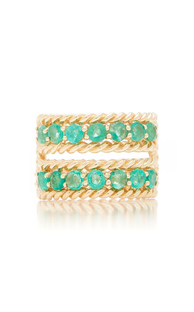 The Last Line The Last Line - Emerald Two-Row Twist Ring - Green - US 3 - Moda Operandi - Gifts For Her