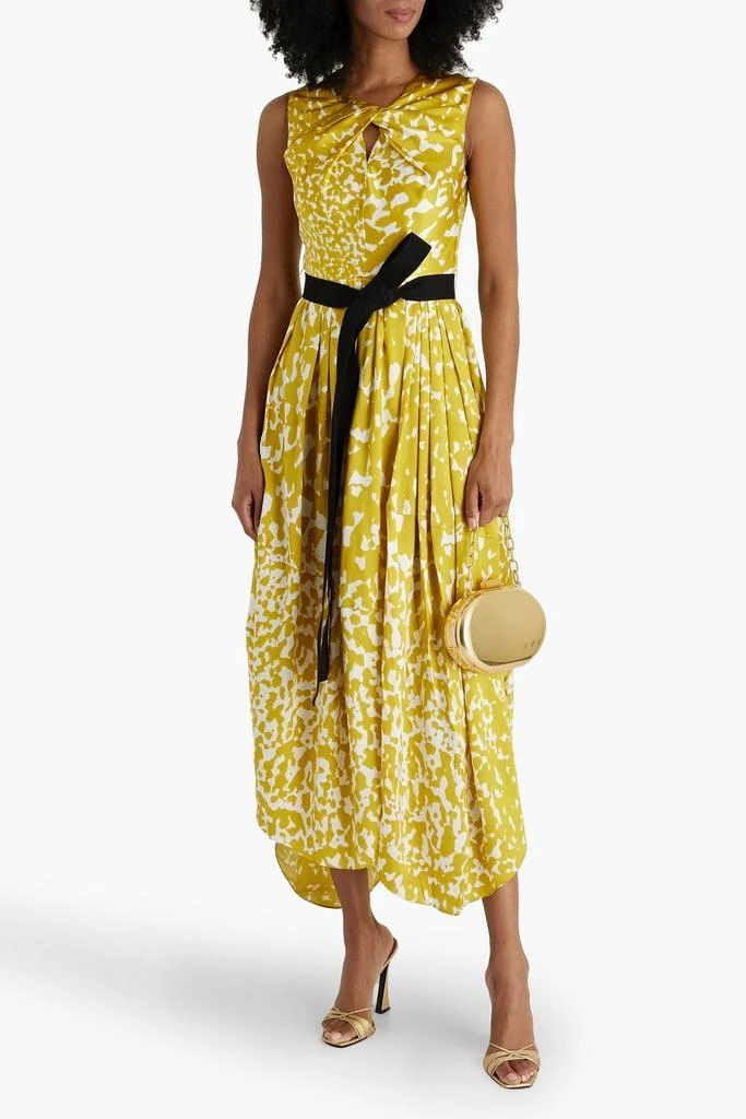 ROKSANDA Alana pleated printed silk-satin midi dress 2