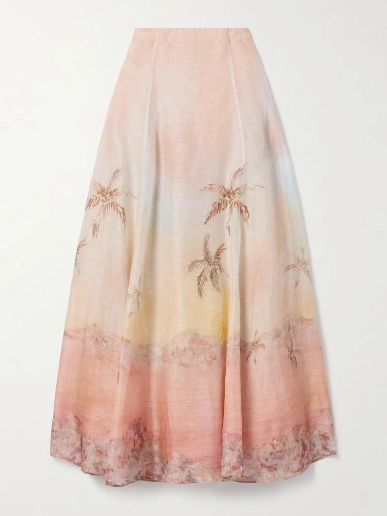 Zimmermann Illuminate 丝麻混纺超长半身裙 1