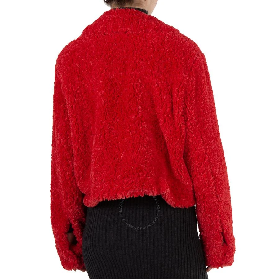 Michael Kors Ladies Faux Sherpa Trucker Jacket In Red 3