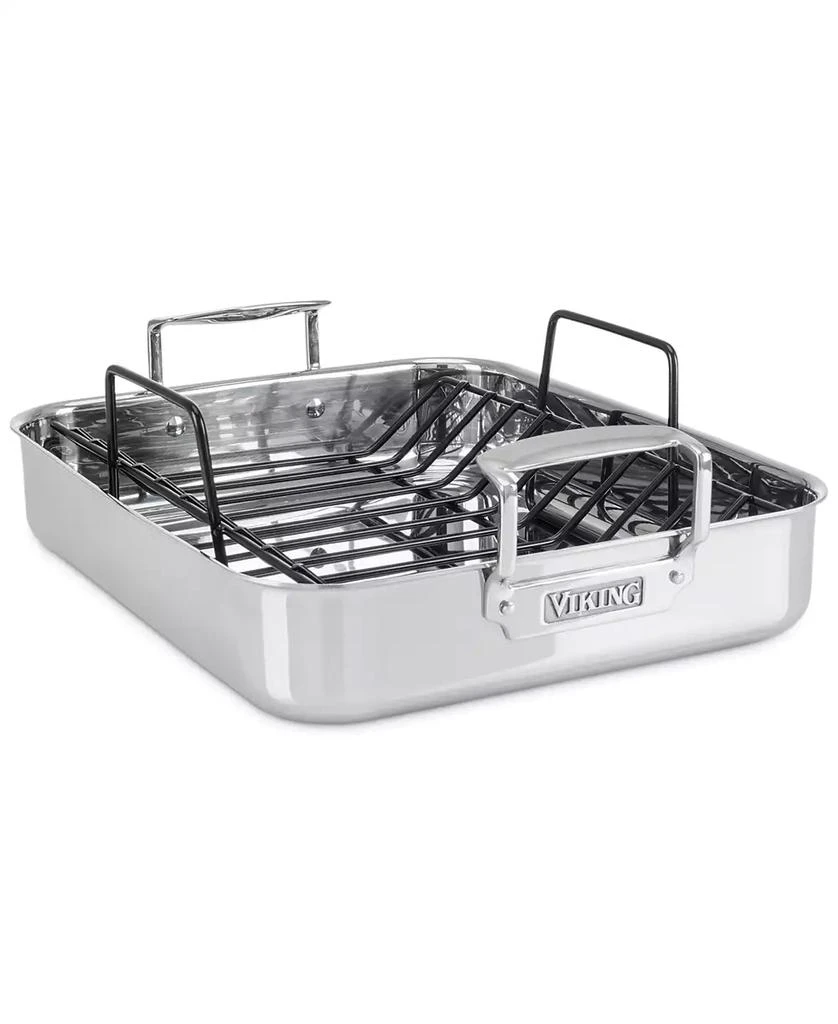 VIKING 3-Ply Stainless Steel Roasting Pan with Nonstick Rack 3