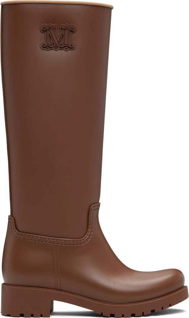 Max Mara Brown Rain Tall Boots 1