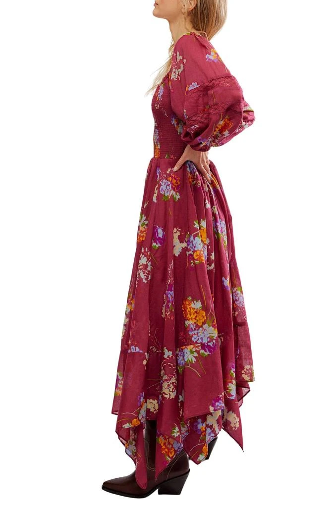 Free People Morning Glory Floral Smocked Long Sleeve Maxi Dress 3