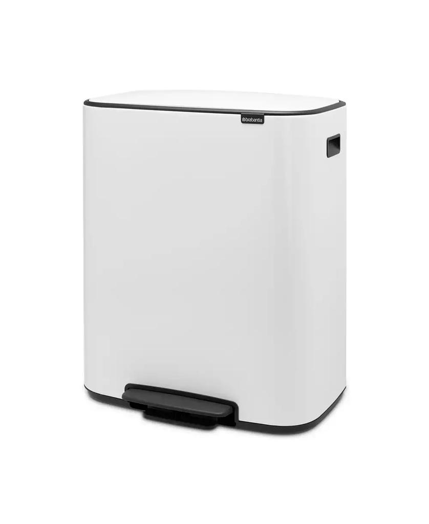 Brabantia Bo Step on Dual Compartment Trash Can, 2 x 8 Gallon, 2 x 30 Liter
