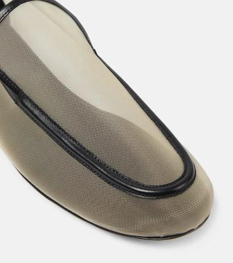 Khaite Alessia leather-trimmed mesh loafers 6