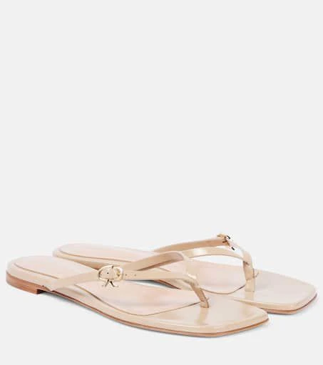 Gianvito Rossi Ribbon patent leather thong sandals 1