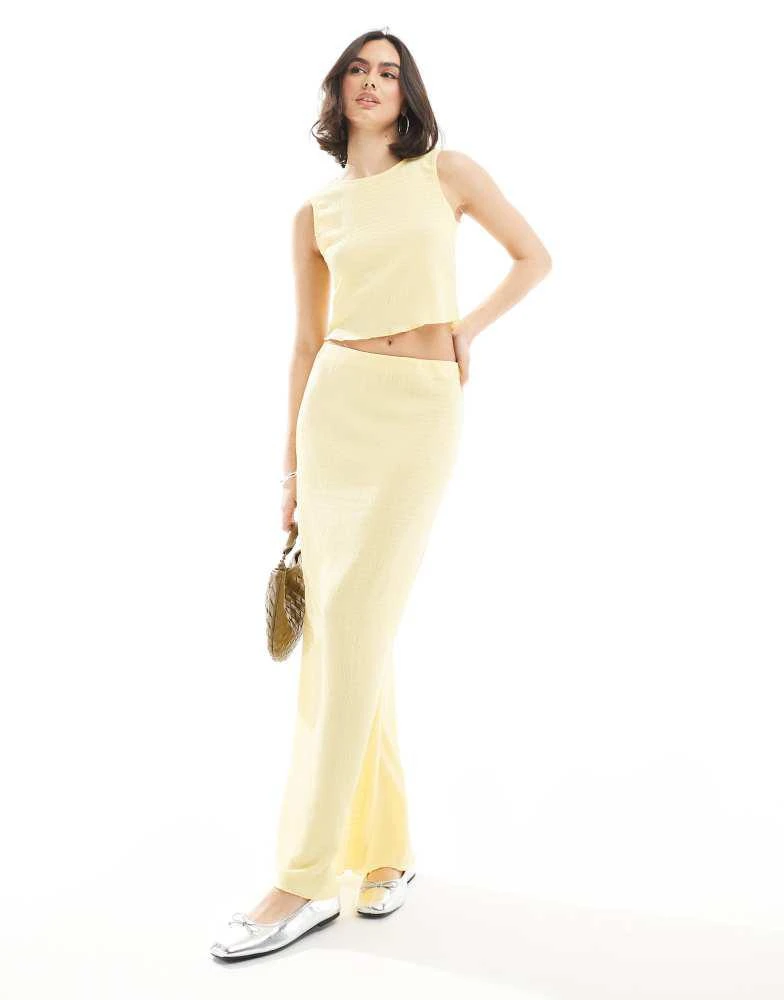 VERO MODA Vero Moda textured maxi skirt co-ord in pale banana 1