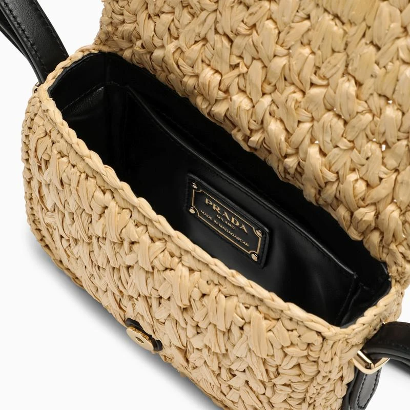 Prada Natural and black raffia shoulder bag 5