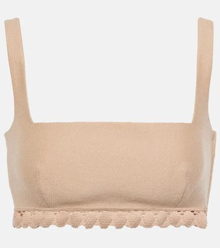 Valentino Scalloped cotton-blend bra top 1