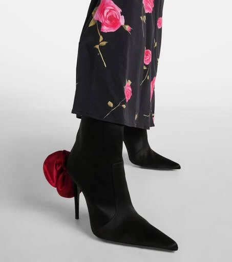 Magda Butrym Floral-appliqué satin sock boots 7