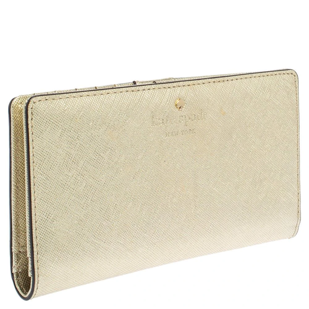 Kate Spade Kate Spade Metallic Gold Leather Long Flap Wallet 3
