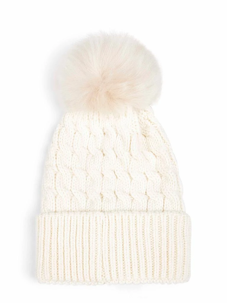 Moncler MONCLER GRENOBLE | Ivory virgin wool hat with pompom  display picture 1