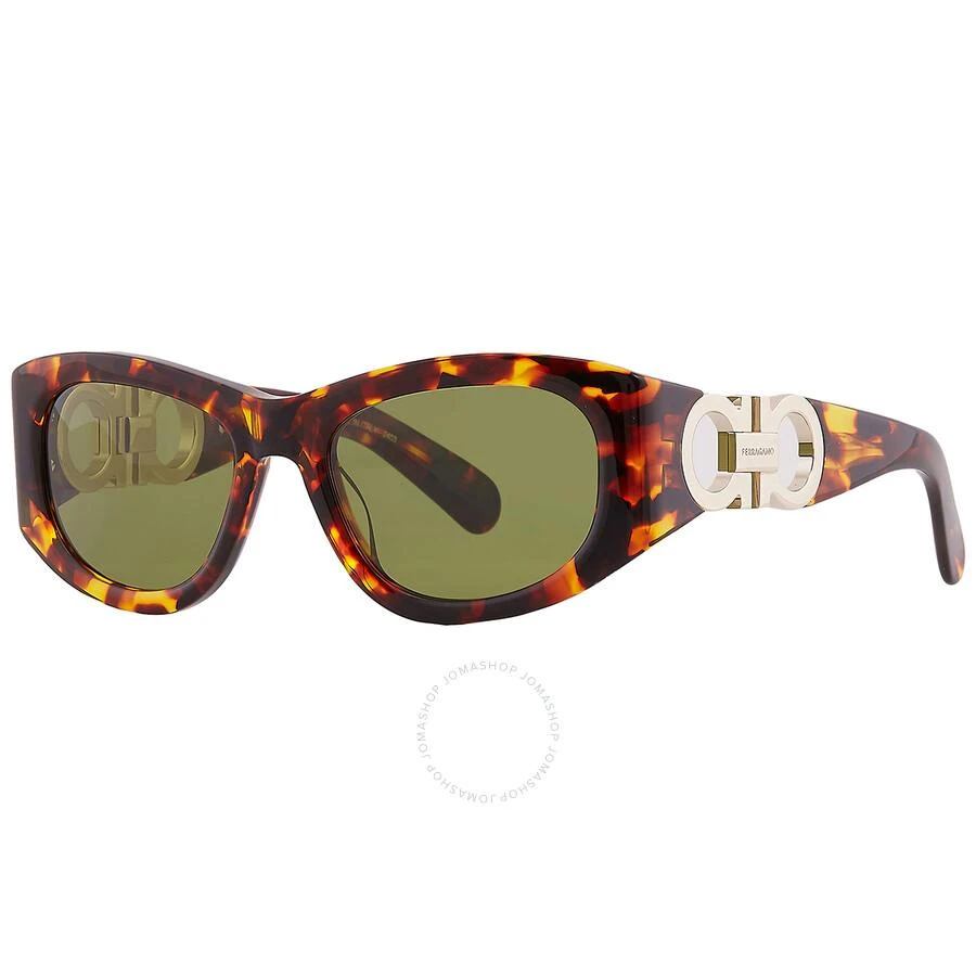 Salvatore Ferragamo Salvatore Ferragamo Green Oval Ladies Sunglasses SF1082SN 219 53 2