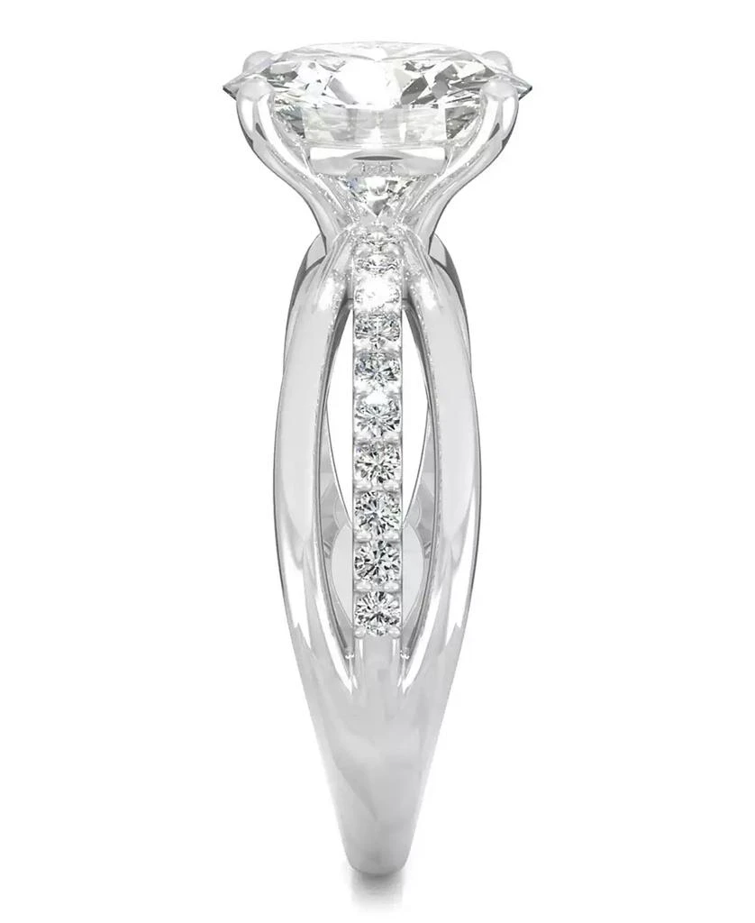 Charles & Colvard Moissanite Round Solitaire with Sides Ring (2-9/10 ct. tw. Diamond Equivalent) in 14k White Gold 5