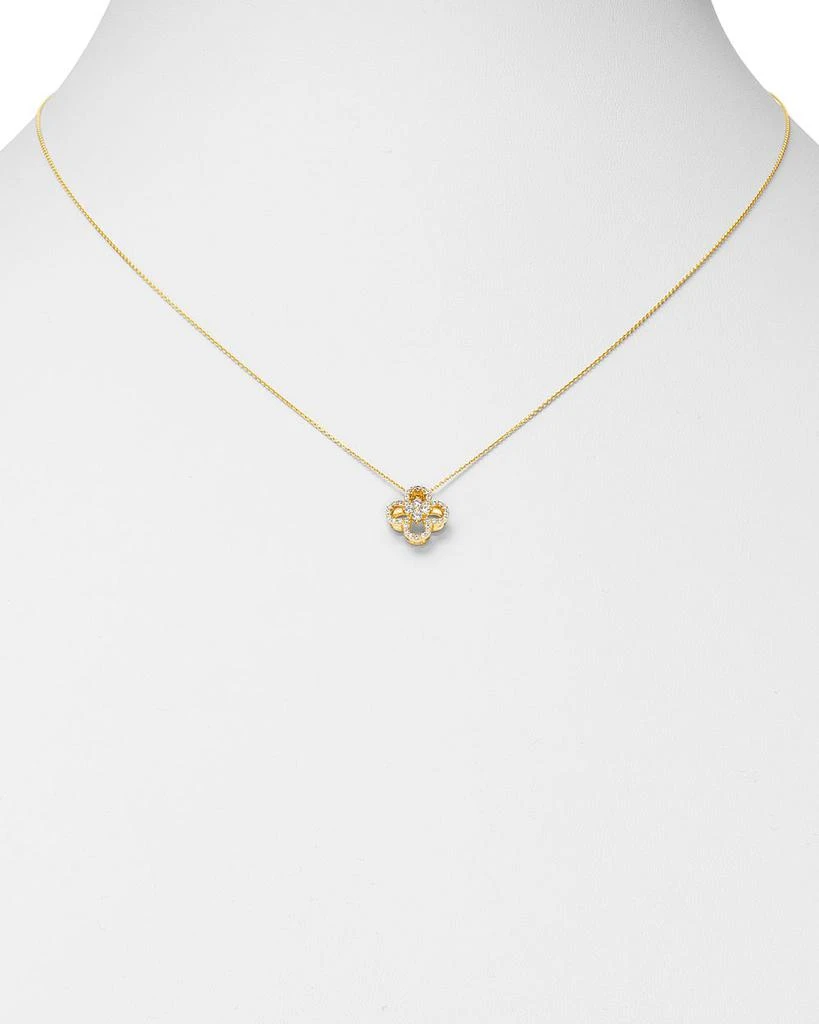 Bloomingdale's Diamond Clover Pendant Necklace in 14K Yellow Gold, 0.15 ct. t.w. 2