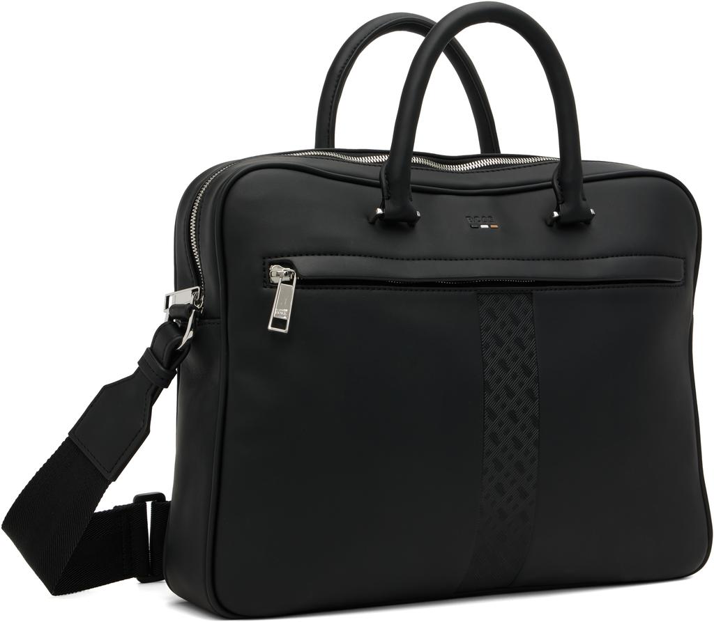 Hugo Boss Black Structured Signature Trims Briefcase
