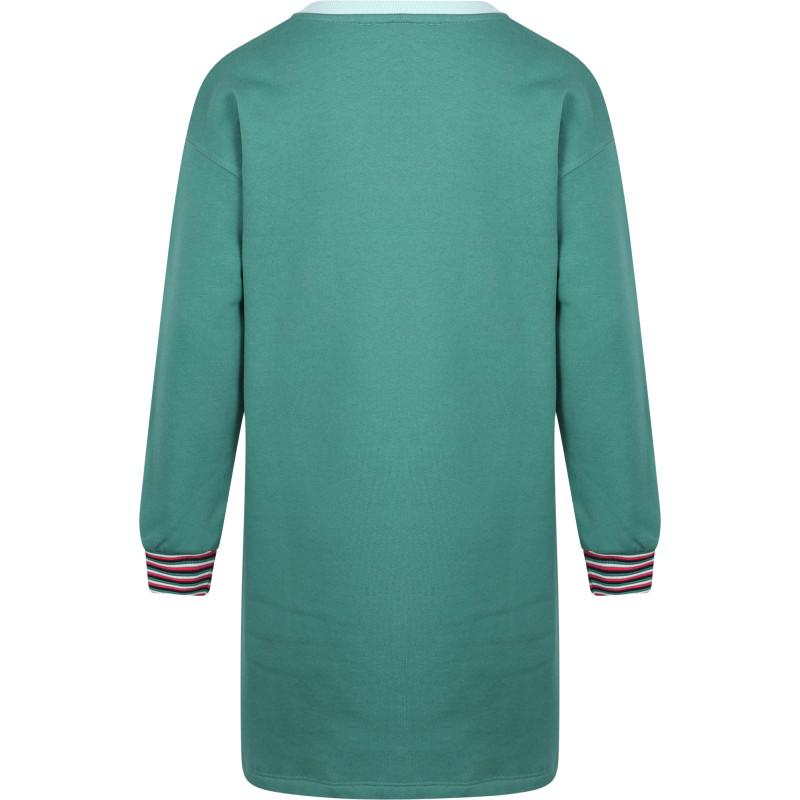 Esprit Try something new text sweater dress in green