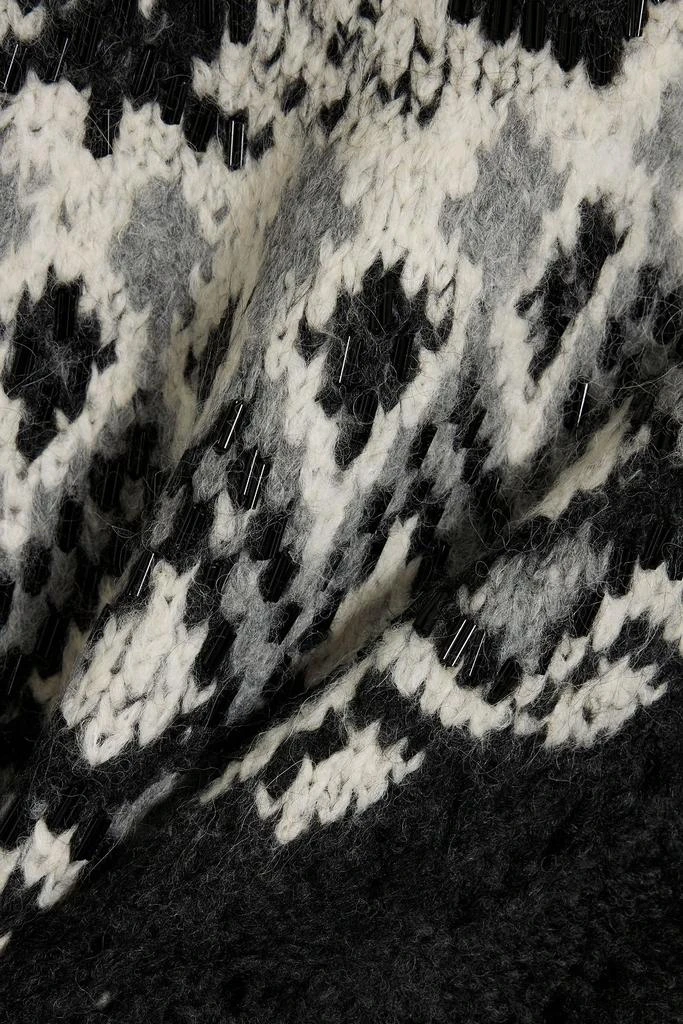 VERONICA BEARD Bead-embellished Fair Isle knitted sweater 4