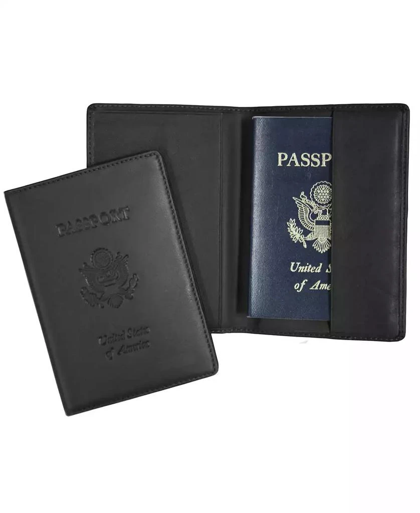 ROYCE New York Men's Passport Seal Embossed RFID Blocking Passport Case 1