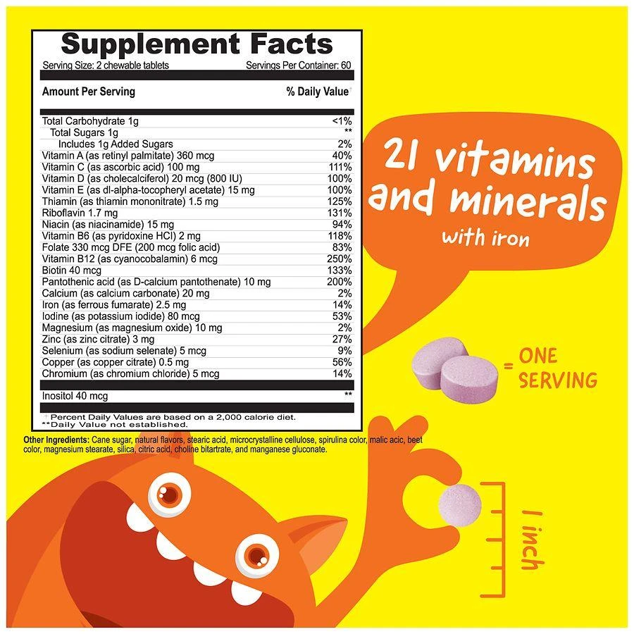 VitaWorks Kids Multivitamin + Iron Complete Body Health Chewables Mixed Berry 2