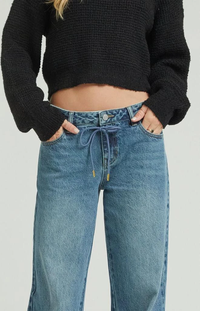 PacSun Casey Medium Indigo Drawstring Low Rise Baggy Jeans 5