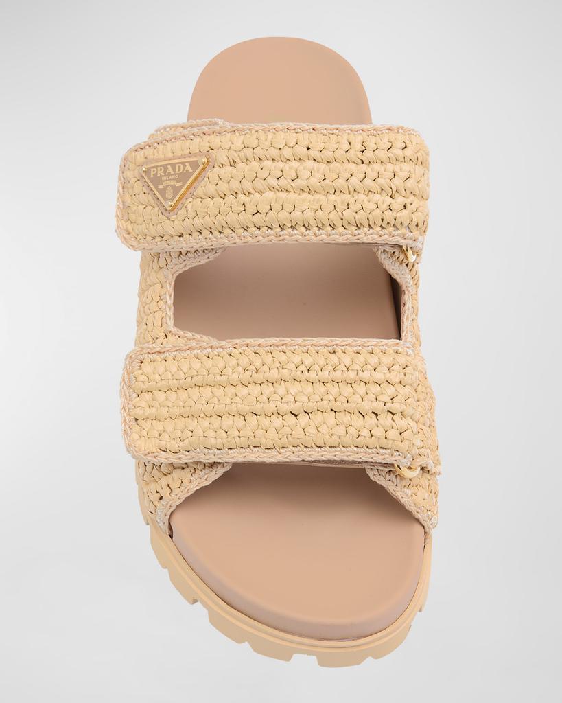 Fussbett Raffia Dual Buckle Slide Sandals - NATURALE - 8B / 38EU
