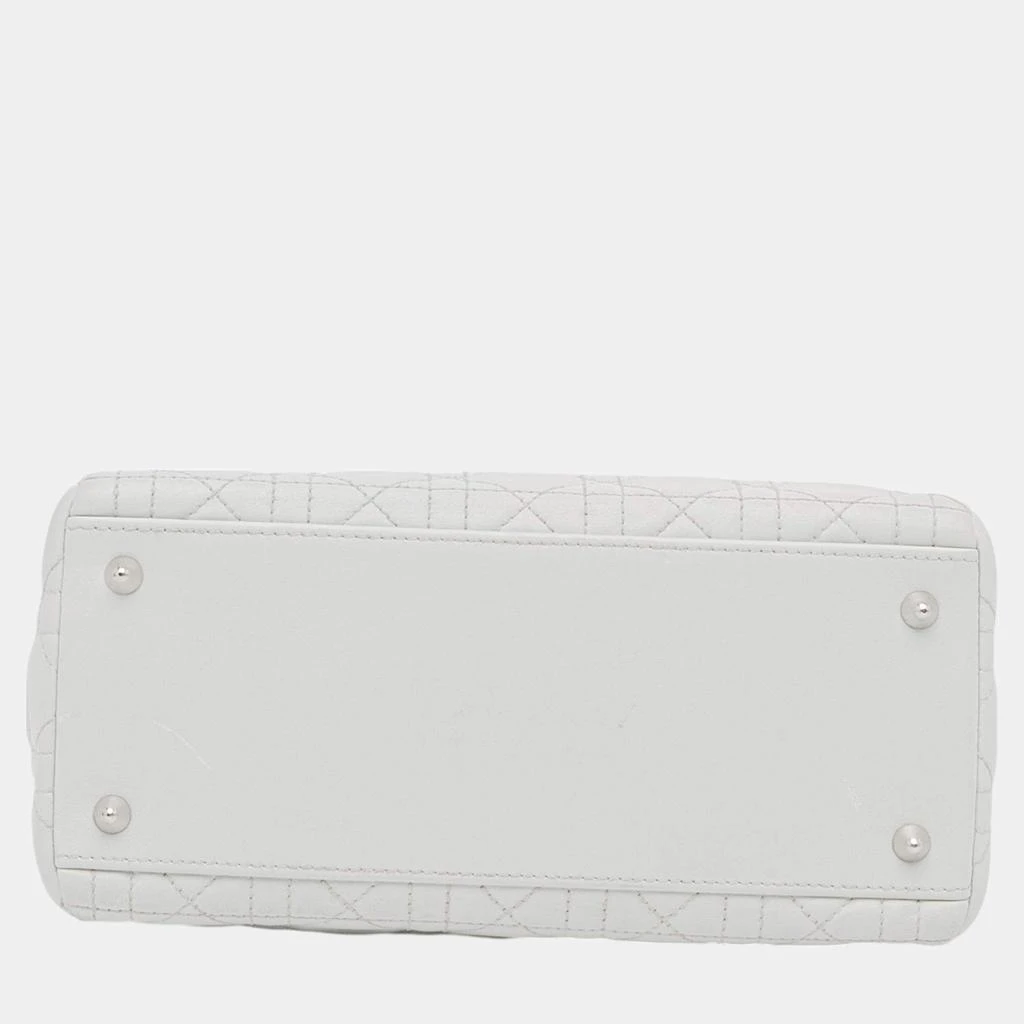 Dior Dior White Medium Lambskin Cannage Lady Dior 4