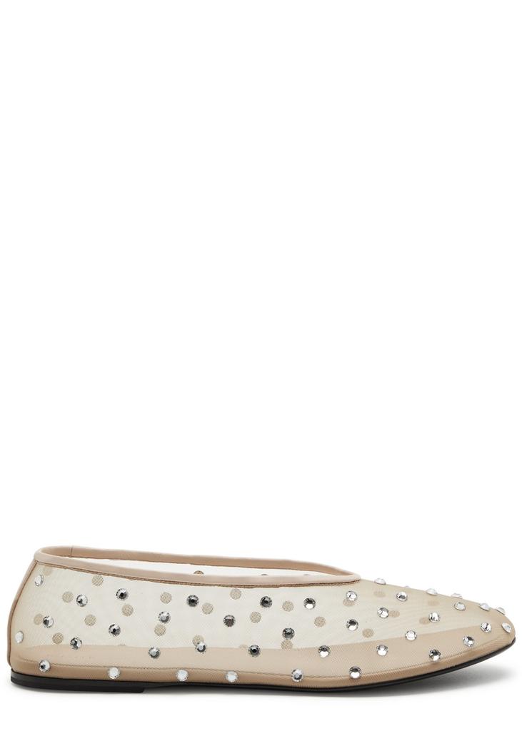 Khaite Marcy crystal-embellished mesh ballet flats - Shoes