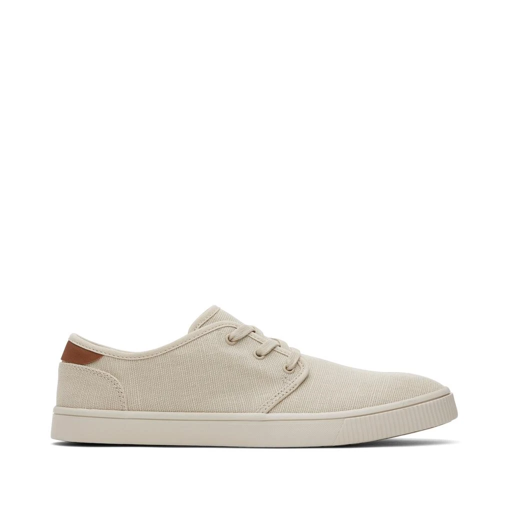 TOMS Shoes Carlo Cream Heritage Canvas Lace-Up Sneaker 1
