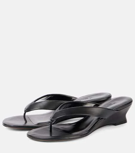 Le Monde beryl Leather wedge sandals 4