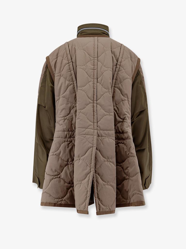 Sacai Padded and quilted jacket with nylon inserts