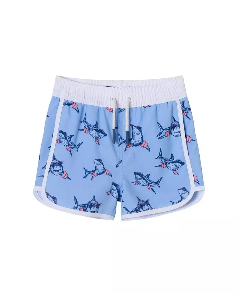 Andy & Evan Toddler/Child Boys Navy Shark Graphic Rashguard Set 3